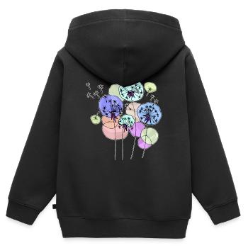 Löwenzahn - Kinder Premium Organic Zip Hoodie - Schwarz - Hinten - AI Model Kid Male (0cm)