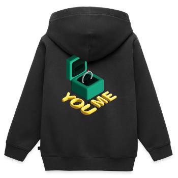 Heiraten & Dating - Kinder Premium Organic Zip Hoodie - Schwarz - Hinten - AI Model Kid Male (0cm)
