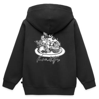 Konditor // Illustration - Kinder Premium Organic Zip Hoodie - Schwarz - Hinten - AI Model Kid Male (0cm)