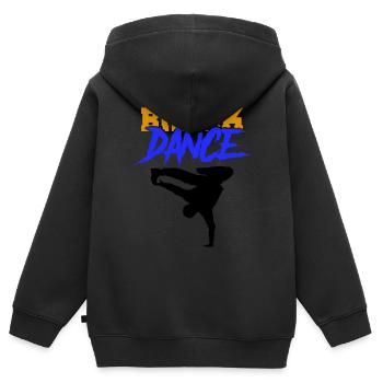 break dance - Kinder Premium Organic Zip Hoodie - Schwarz - Hinten - AI Model Kid Male (0cm)