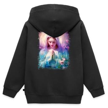 Holly Mary Maria Madonna Mariana Virgin Mary Holy - Kids Premium Organic Zip-up Hoodie - black - Back - AI Model Kid Male (0cm)