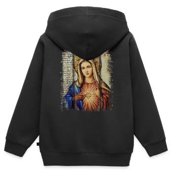 Heilige Maria Maria Madonna Mariana Jungfrau Maria Heilige - Kinder Premium Organic Zip Hoodie - Schwarz - Hinten - AI Model Kid Male (0cm)