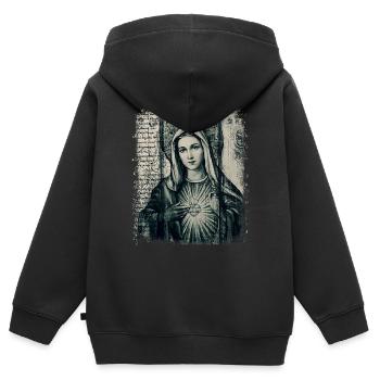 Holly Mary Maria Madonna Mariana Virgin Mary Holy - Kids Premium Organic Zip-up Hoodie - black - Back - AI Model Kid Male (0cm)
