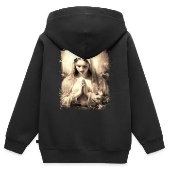 Heilige Maria Maria Madonna Mariana Jungfrau Maria Heilige - Kinder Premium Organic Zip Hoodie - Schwarz - Hinten - AI Model Kid Male (0cm)