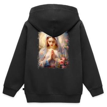 Holly Mary Maria Madonna Mariana Virgin Mary Holy - Kids Premium Organic Zip-up Hoodie - black - Back - AI Model Kid Male (0cm)