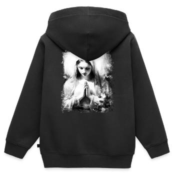 Heilige Maria Maria Madonna Mariana Jungfrau Maria Heilige - Kinder Premium Organic Zip Hoodie - Schwarz - Hinten - AI Model Kid Male (0cm)
