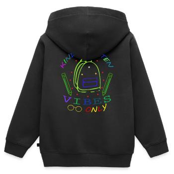Kindergarten vibes only, Children, Start, Summer - Kids Premium Organic Zip-up Hoodie - black - Back - AI Model Kid Male (0cm)