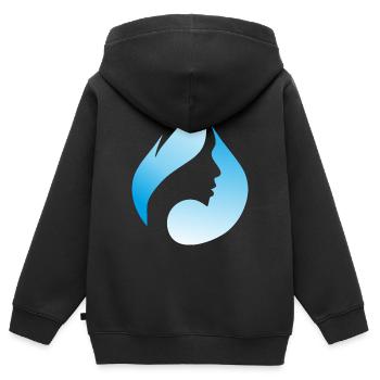 Gouttes - Sweat Premium à capuche zippé enfant bio - noir - Dos - AI Model Kid Male (0cm)
