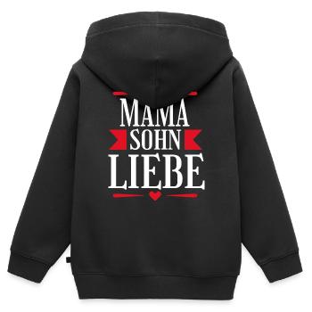 Mama Sohn Liebe Tshirt Geschenk Idee - Kinder Premium Organic Zip Hoodie - Schwarz - Hinten - AI Model Kid Male (0cm)