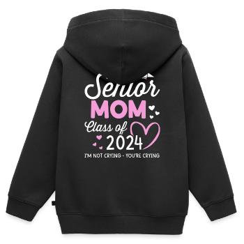 Stolze Seniorin Mama 2024 Abschlussklasse Senior - Kinder Premium Organic Zip Hoodie - Schwarz - Hinten - AI Model Kid Male (0cm)