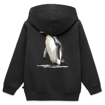 der König der Pinguine - Kinder Premium Organic Zip Hoodie - Schwarz - Hinten - AI Model Kid Male (0cm)