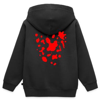 Tropfen Flecken Muster - Kinder Premium Organic Zip Hoodie - Schwarz - Hinten - AI Model Kid Male (0cm)