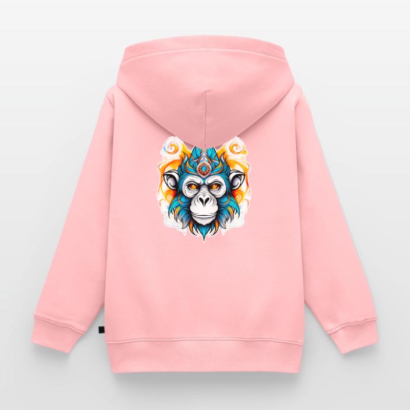Affe Stencil Kinder Premium Organic Zip Hoodie