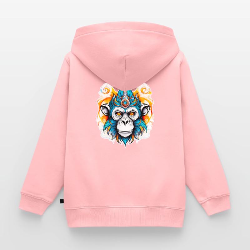 Affe Stencil Kinder Premium Organic Zip Hoodie