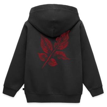 Blatt Holunder - Kinder Premium Organic Zip Hoodie - Schwarz - Hinten - AI Model Kid Male (0cm)