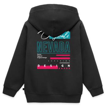 Nevada - Kinder Premium Organic Zip Hoodie - Schwarz - Hinten - AI Model Kid Male (0cm)