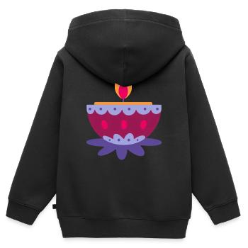Diwali Indian Festival Laternenfest - Kinder Premium Organic Zip Hoodie - Schwarz - Hinten - AI Model Kid Male (0cm)