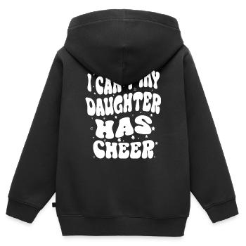 Ich kann nicht, dass meine Tochter eine lustige Tochter hat eine fröhliche Tochter - Kinder Premium Organic Zip Hoodie - Schwarz - Hinten - AI Model Kid Male (0cm)