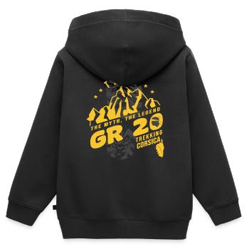 GR 20 trekking trek gr 20 corsica - Kids Premium Organic Zip-up Hoodie - black - Back - AI Model Kid Male (0cm)