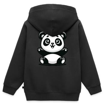 Spielerischer Panda - Niedliches Tierdesign - Kinder Premium Organic Zip Hoodie - Schwarz - Hinten - AI Model Kid Male (0cm)