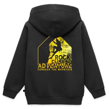 climb escalade sport climbing - Sweat Premium à capuche zippé enfant bio - noir - Dos - AI Model Kid Male (0cm)