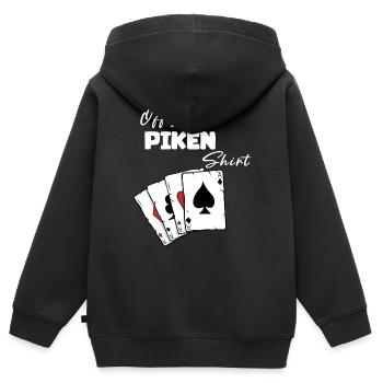 Piken Offizielles Shirt - Kinder Premium Organic Zip Hoodie - Schwarz - Hinten - AI Model Kid Male (0cm)