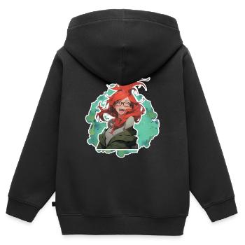 Madame Soline YouplaBoom - Sweat Premium à capuche zippé enfant bio - noir - Dos - AI Model Kid Male (0cm)