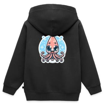 Squid Lover - Kids Premium Organic Zip-up Hoodie - black - Back - AI Model Kid Male (0cm)