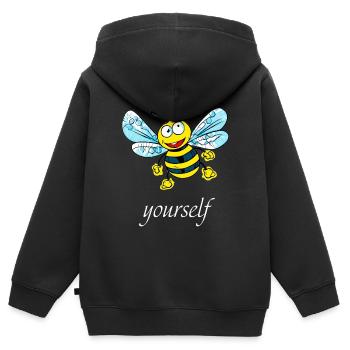 Être (e) vous-même - Sweat Premium à capuche zippé enfant bio - noir - Dos - AI Model Kid Male (0cm)