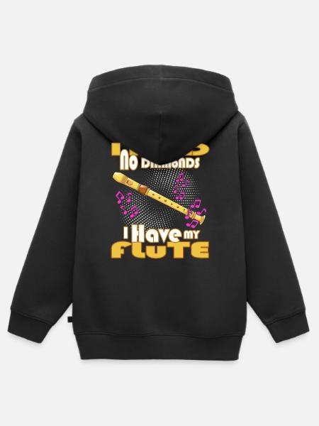 flöte blasmusik klarinette - Kinder Premium Organic Zip Hoodie - Schwarz