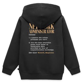 Network administrator Definition - Kids Premium Organic Zip-up Hoodie - black - Back - AI Model Kid Male (0cm)