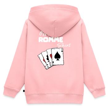 Rummy Official Shirt - Kids Premium Organic Zip-up Hoodie - rose - Back - AI Model Kid Female (0cm)