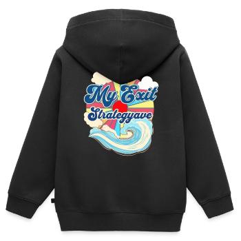 Beach Waves Relaxing Vacation Sunset Summer - Kinder Premium Organic Zip Hoodie - Schwarz - Hinten - AI Model Kid Male (0cm)