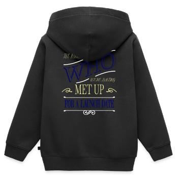 Weightless Space Ship Celestial Statement Gift - Kids Premium Organic Zip-up Hoodie - black - Back - AI Model Kid Male (0cm)