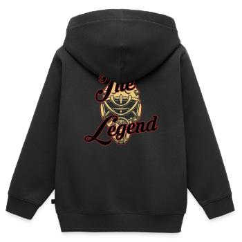 Die Legende - Kinder Premium Organic Zip Hoodie - Schwarz - Hinten - AI Model Kid Male (0cm)