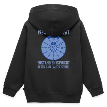 HU Zustand entspricht Alter und Laufleistung Auto - Kinder Premium Organic Zip Hoodie - Schwarz - Hinten - AI Model Kid Male (0cm)