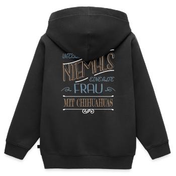 großmutter anerkennung ehemann schwanger smeilie - Kinder Premium Organic Zip Hoodie - Schwarz - Hinten - AI Model Kid Male (0cm)