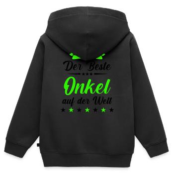 Best uncle in the whole world - Kids Premium Organic Zip-up Hoodie - black - Back - AI Model Kid Male (0cm)