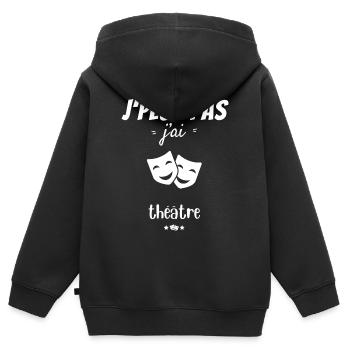 Ich kann kein Theater haben - Kinder Premium Organic Zip Hoodie - Schwarz - Hinten - AI Model Kid Male (0cm)