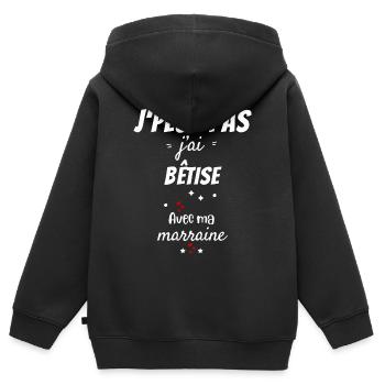 I can't, I messed up with my godmother - Kids Premium Organic Zip-up Hoodie - black - Back - AI Model Kid Male (0cm)