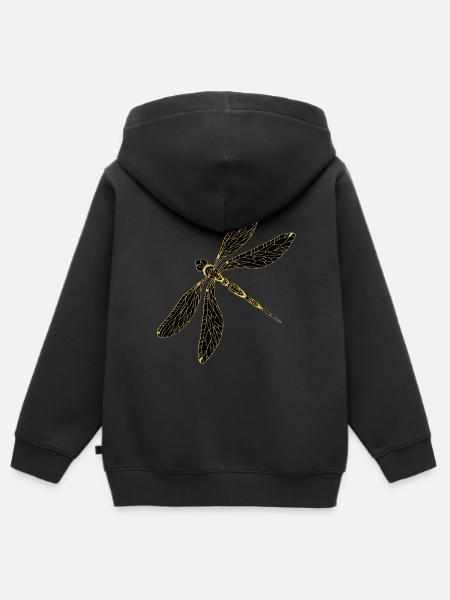 Libelle - Kinder Premium Organic Zip Hoodie - Schwarz