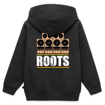 Roots Reggae - Kinder Premium Organic Zip Hoodie - Schwarz - Hinten - AI Model Kid Male (0cm)