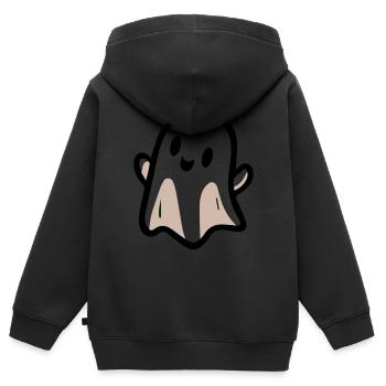 Halloween - Gespenst - Kinder Premium Organic Zip Hoodie - Schwarz - Hinten - AI Model Kid Male (0cm)