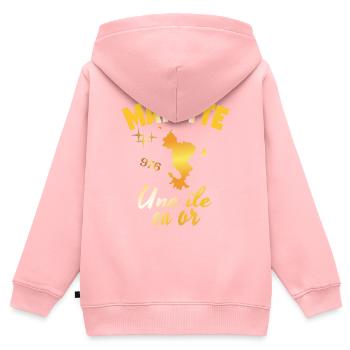 idee cadeau design graphique carte de Mayotte 976 - Sweat Premium à capuche zippé enfant bio - rose - Dos - AI Model Kid Female (0cm)