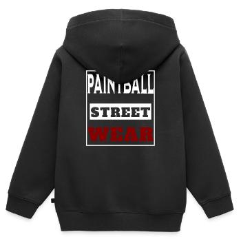 Paintball street wear, cool PB brand - Kids Premium Organic Zip-up Hoodie - black - Back - AI Model Kid Male (0cm)