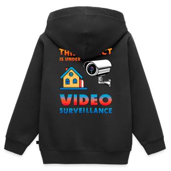 Objekt Überwachung - Kinder Premium Organic Zip Hoodie - Schwarz - Hinten - AI Model Kid Male (0cm)