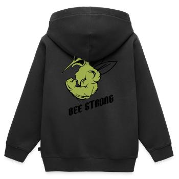 starke mücke biene - Kinder Premium Organic Zip Hoodie - Schwarz - Hinten - AI Model Kid Male (0cm)