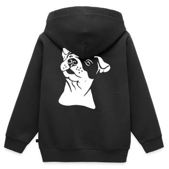 Staffordshire Terrier - Kinder Premium Organic Zip Hoodie - Schwarz - Hinten - AI Model Kid Male (0cm)