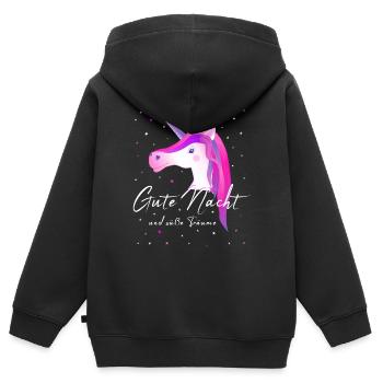 Einhorn gute Nacht Einhorn - Kinder Premium Organic Zip Hoodie - Schwarz - Hinten - AI Model Kid Male (0cm)