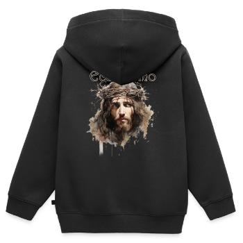 Ecce homo - Kinder Premium Organic Zip Hoodie - Schwarz - Hinten - AI Model Kid Male (0cm)